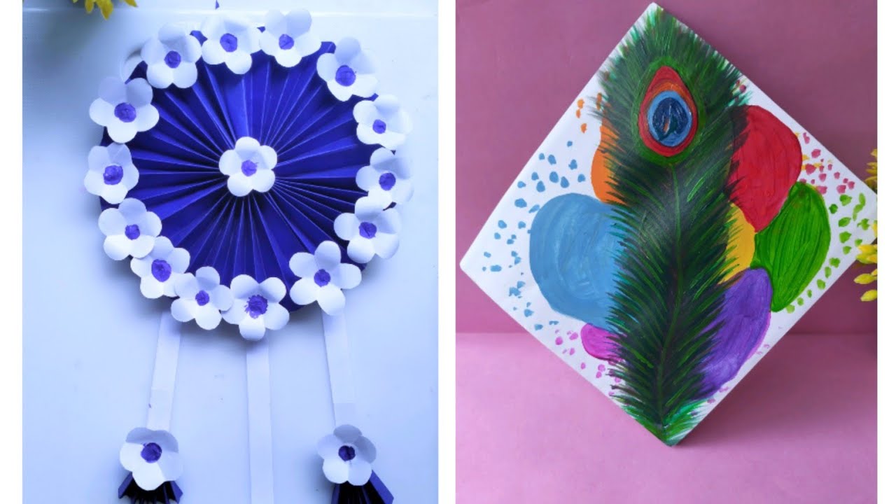 easy diy wall hanging making with paper acrylic painting techniques
