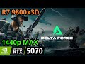 Delta Force RTX 5070, Ryzen 7 9800x3D, 1440p MAX