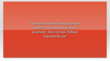 Parameter validation failed: parameter value for parameter name some parameter does not exist....