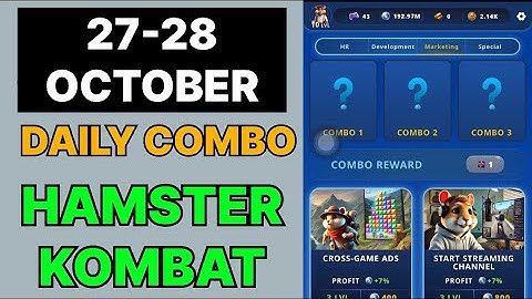 HAMSTER KOMBAT GAMEDEV DAILY COMBO | HAMSTER KOMBAT DAILY COMBO | 27 OCTOBER HAMSTER DAILY COMBO