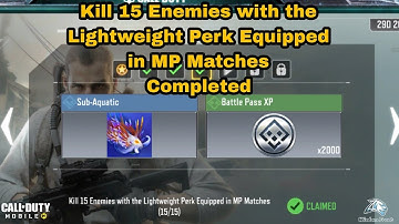 How to Kill 15 Enemies with the Lightweight Perk Equipped in MP Matches Season 11 2022 Cod Mobile