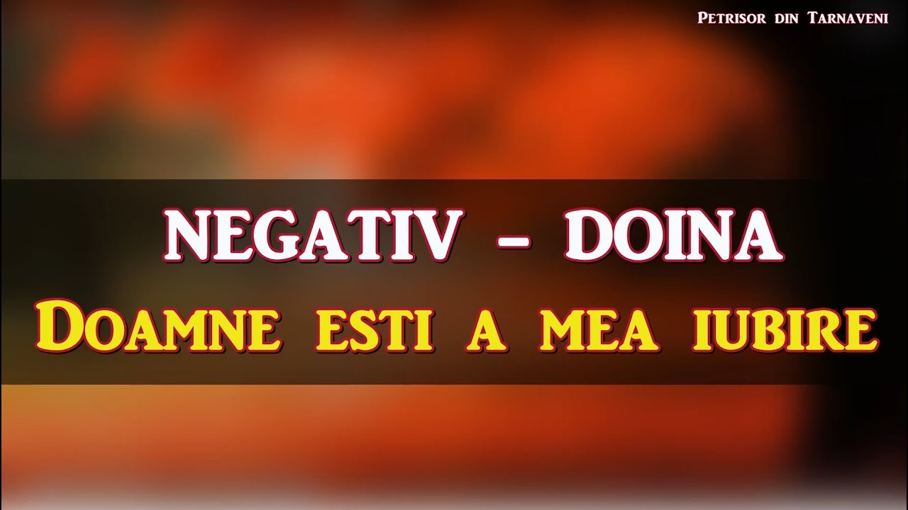 Doina Negativ -  Doamne esti a mea iubire