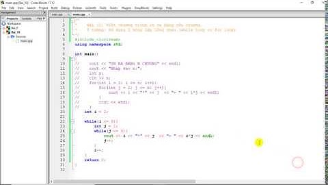 Bài 10: in ra bảng cửu chương.