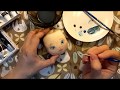 Кукла с голубыми глазами. Как нарисовать глаза кукле. How to draw a textile doll's eyes.