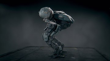 Zbrush 2018 Mech - realtime render in Blender 2.8 Eevee