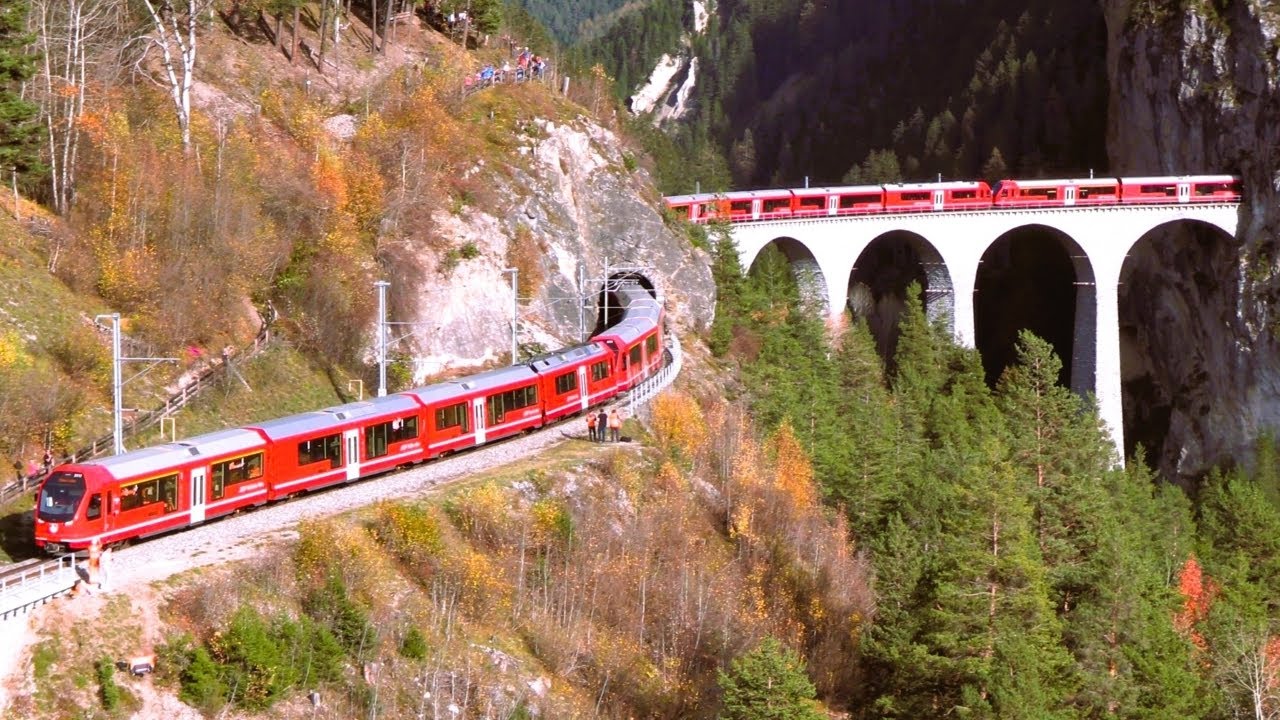 NEW World Record Train! Huge Train Winds through BREATHTAKING Swiss
