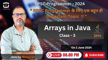 8. Arrays in Java | Anonymous Array in Java | All About Array | RPSC Programmer Java by Manoj Sir