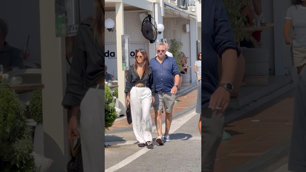 Босс-миллиардер и его молодая девушка прогуливаются по Пуэрто Банусу 