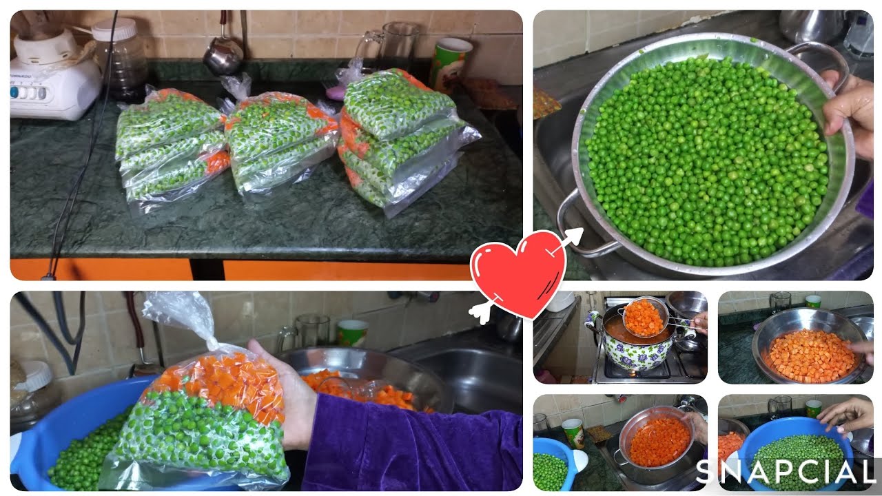 اسهل طريقه لتفريز البسله 🫛🫛  أسرع طريقه لتخزين البسله  