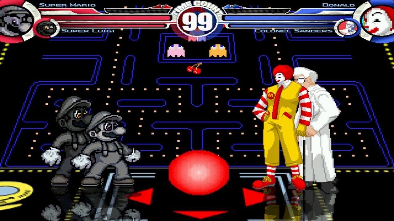 Super Stone Mario & Super Stone Luigi vs Ronald McDonald & Colonel Sanders MUGEN Battle!!!