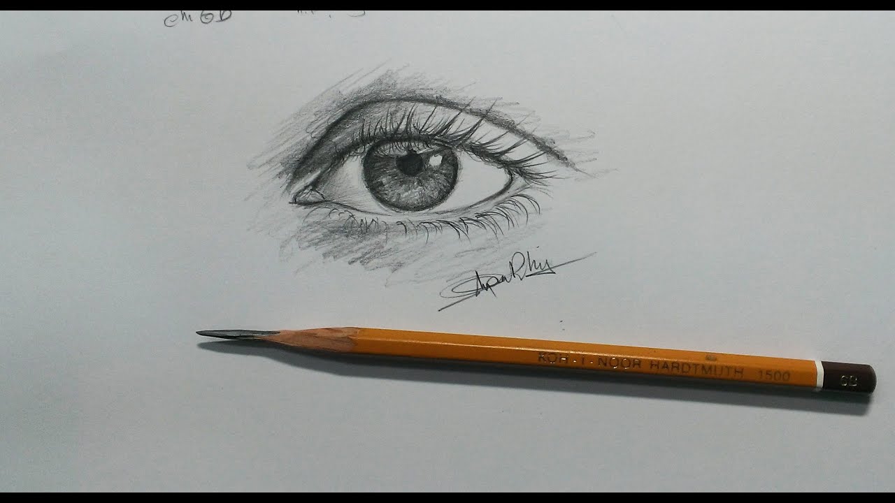 Cách Vẽ Mắt Đơn Giản Bằng Chì 6B ._. _ How To Draw An Eye _ Dp Truong -  Youtube