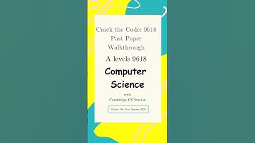 crake code 9618 | A levels pastpaper walkthough | Oct/Nov Session 2025 #exam #computerscience