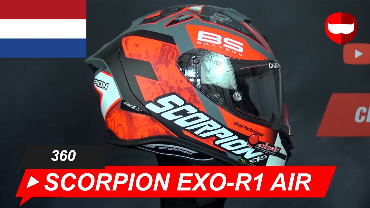 Scorpion EXO-R1AIR Fabio Replica - ChampionHelmets.com - YouTube