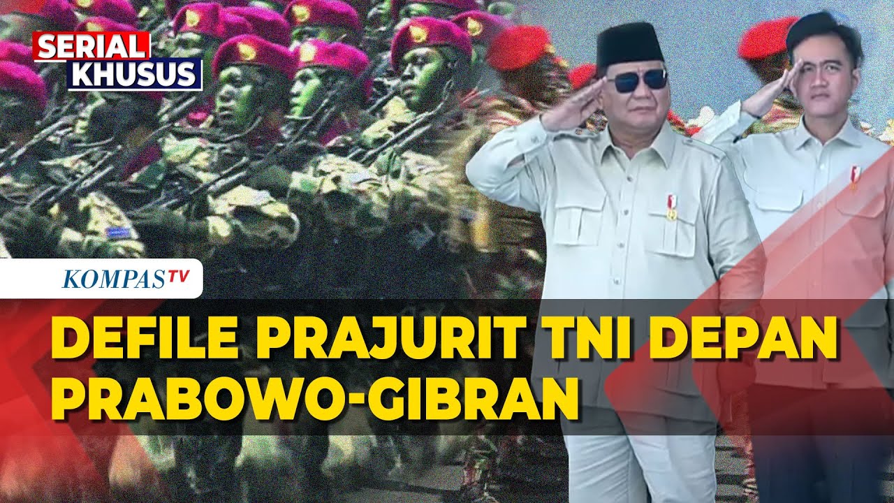 [FULL] Berbaris! Defile Prajurit TNI Depan Prabowo & Gibran di Upacara Kehormatan Militer