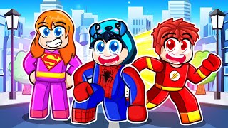 Roblox but We Became The STRONGEST SUPERHEROS With Crazy Fan Girl!