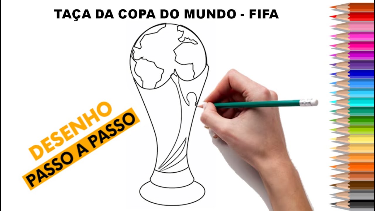 Como Desenhar a Taça Troféu da Copa do Mundo FIFA - How to draw the ...