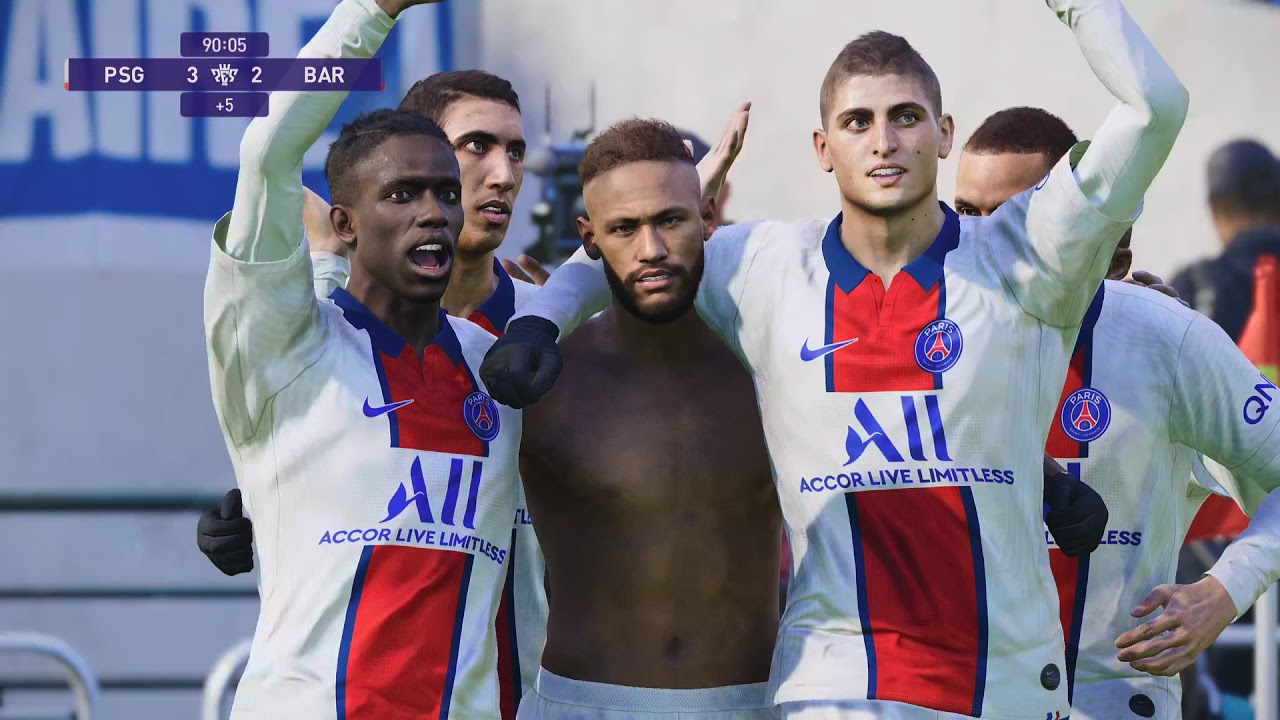 eFootball PES 2021 neymar topless celebration