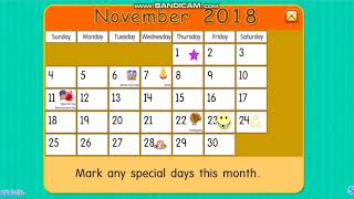 Starfall Calendar November 2018
