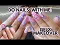 Gel extensions makeover  alternative chrome charm nail freestyle  do nails with me as a nail tech