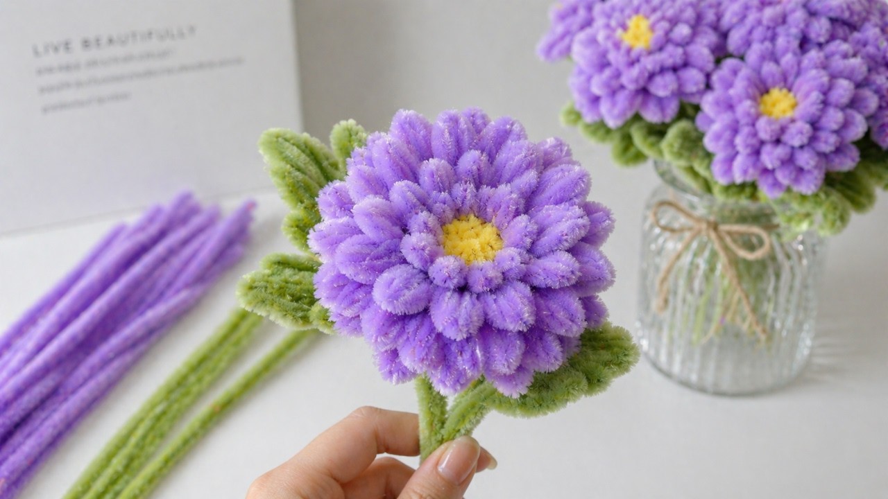 モールで簡単！紫の花の作り方💜 - YouTube