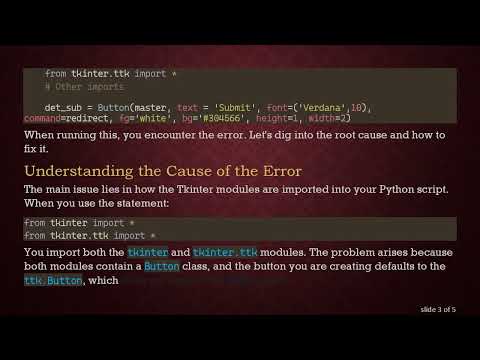 Resolving TclError: Fixing the Unknown Option "-font" for Button in Tkinter