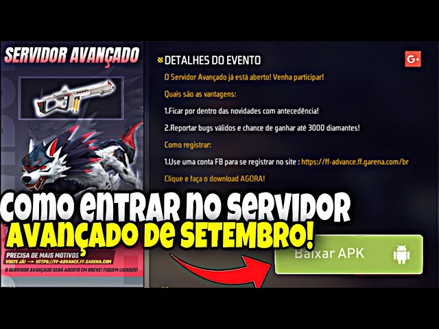 ACESSO ANTECIPADO DO SERVIDOR AVANÇADO COMO ENTRAR FREE FIRE OB41 NOVIDADES  