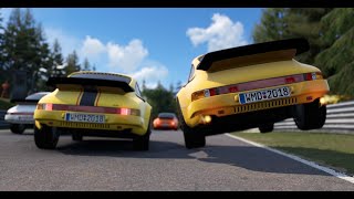 AMS 2 Ruf Mod on fire Nordschleife Just one Lap AI 120% Max Aggrostyle