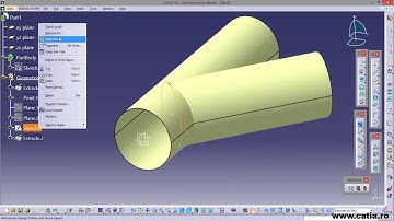 Intersection of two pipes with cut and fillet in CATIA v5 surfaces