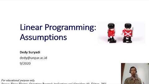 Week1. 2 Linear Programming Assumptions