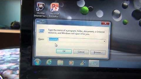 How to access msconfig on windows.