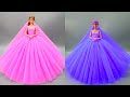 Barbie Doll Dress Transformation ~  Amazing Doll Decoration Ideas  ~ Wig, Dress, Faceup, and More!