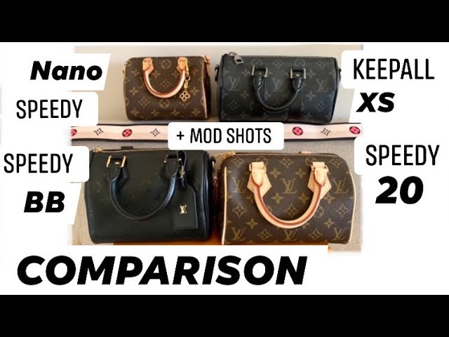 Comparison, Louis Vuitton Speedy 20 Noir, Louis Vuitton Keepall XS, LV Nano  Speedy