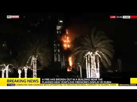 (RAW VIDEO) Huge Fire Engulfs Dubai Hotel Near New Year's Eve Fireworks!