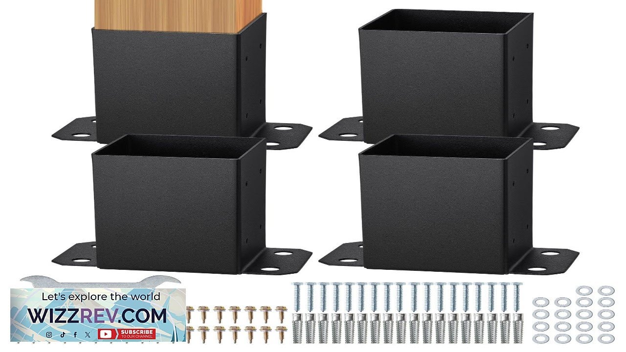 VEVOR 4 Pack 4x4 Post Base Brackets Heavy Duty Wood Post Fence Review