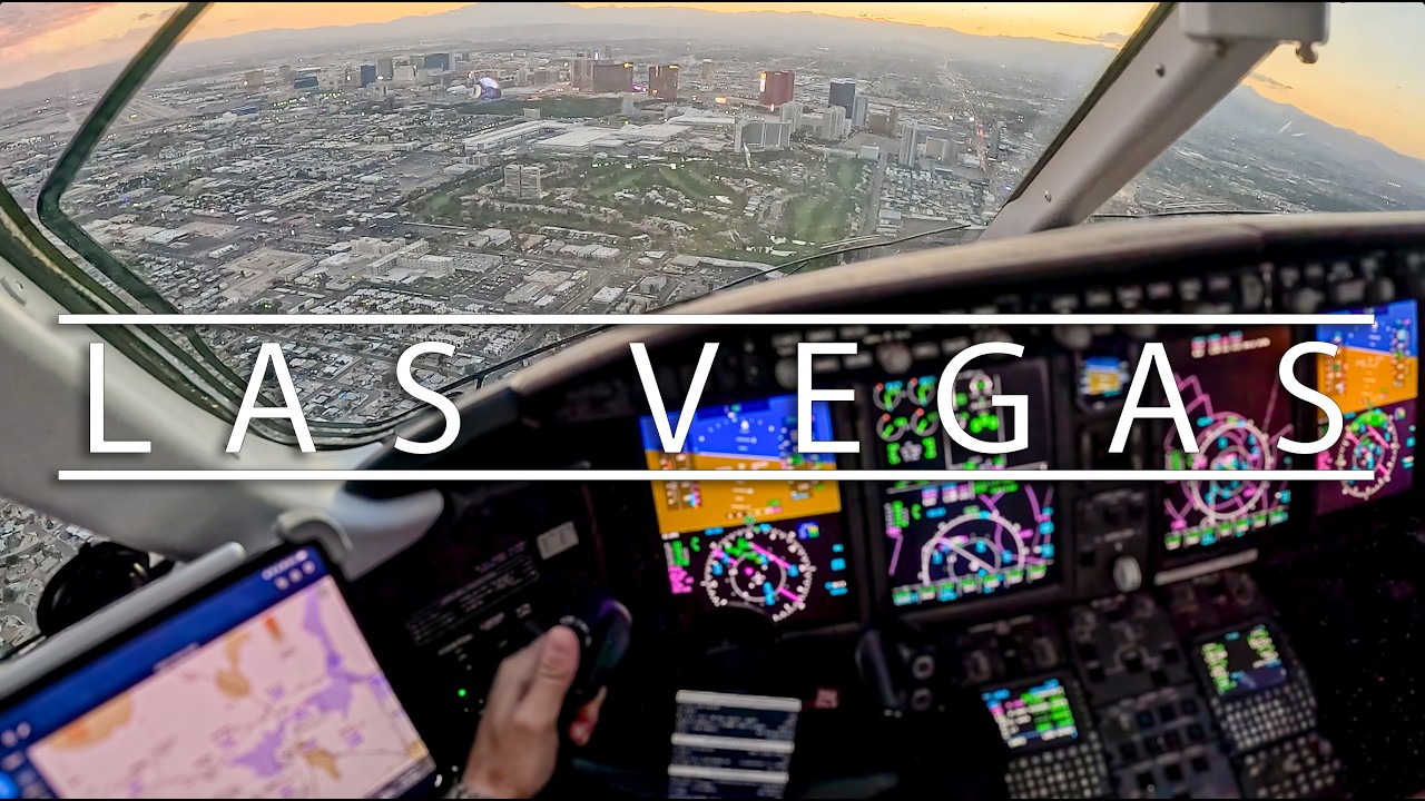 Оживленная вечерняя посадка в Лас-Вегасе