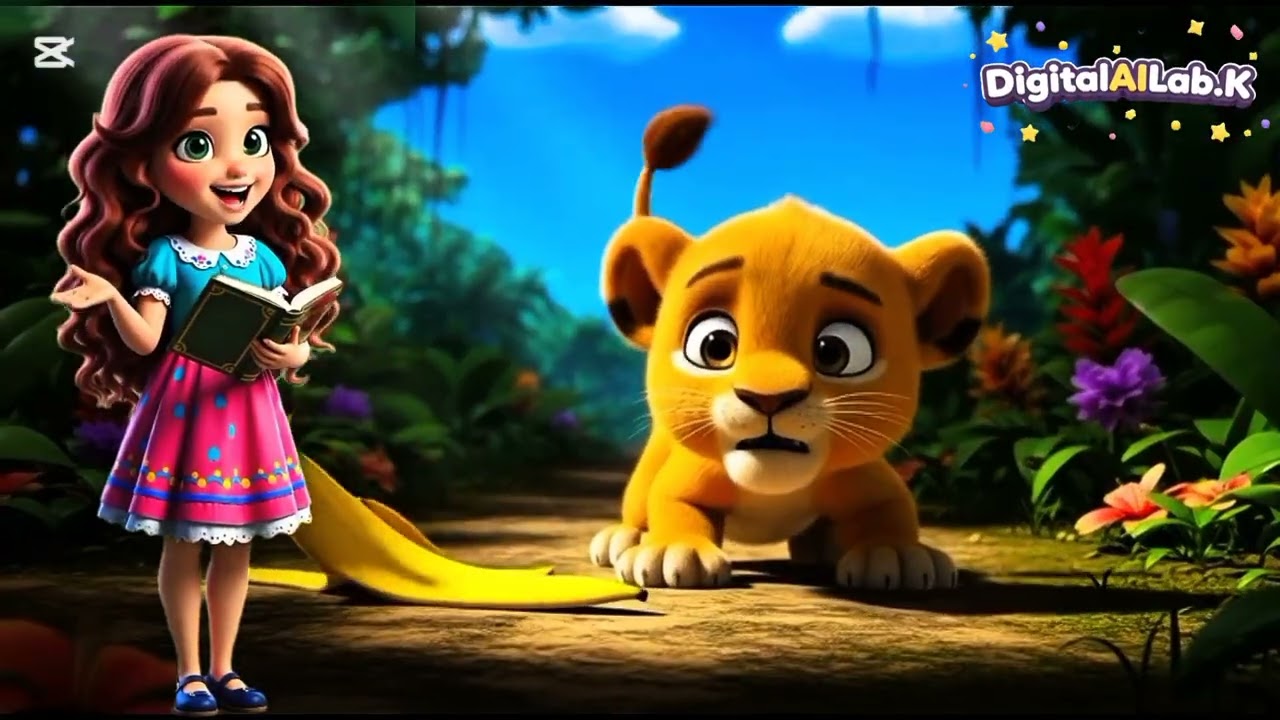 Funny Animals Cartoon 🐵😂 | Kids Jungle Story 🦁🐼| DigitalAILab.K