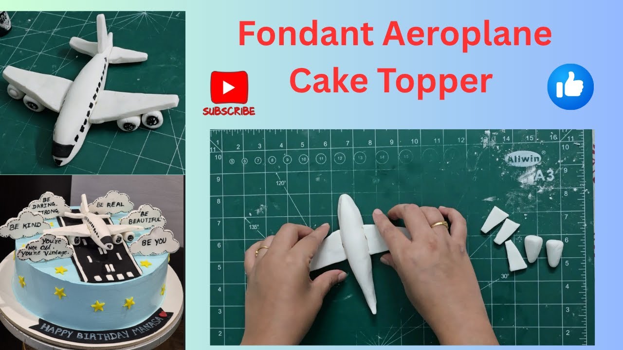 Fondant Airplane Cake Topper | ✈ How to Make a Fondant Aeroplane Cake Topper 