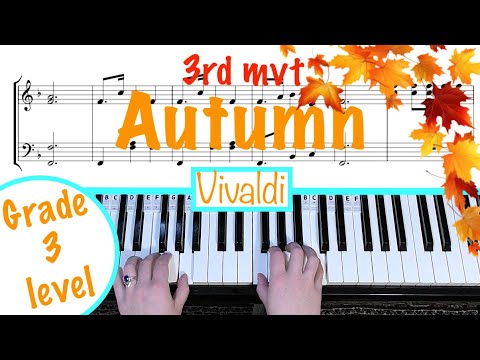 Autumn (Allegro 3rd movement) - The Four Seasons - Vivaldi Piano Tutorial