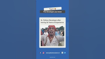 Sr  Python Developer with 20 years of experience |  #corporatememe #corporatememes #memes