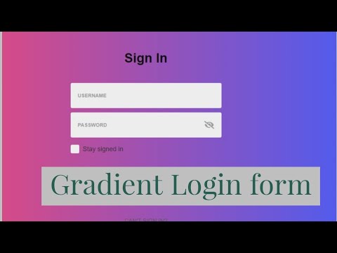 Gradient Login Form Using Html ,Css & JavaScript | Responsive Login Form | HTML , CSS & JAVASCRIPT