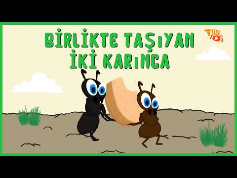 Birlikte Taşıyan İki Karınca | Çizgili Masallar