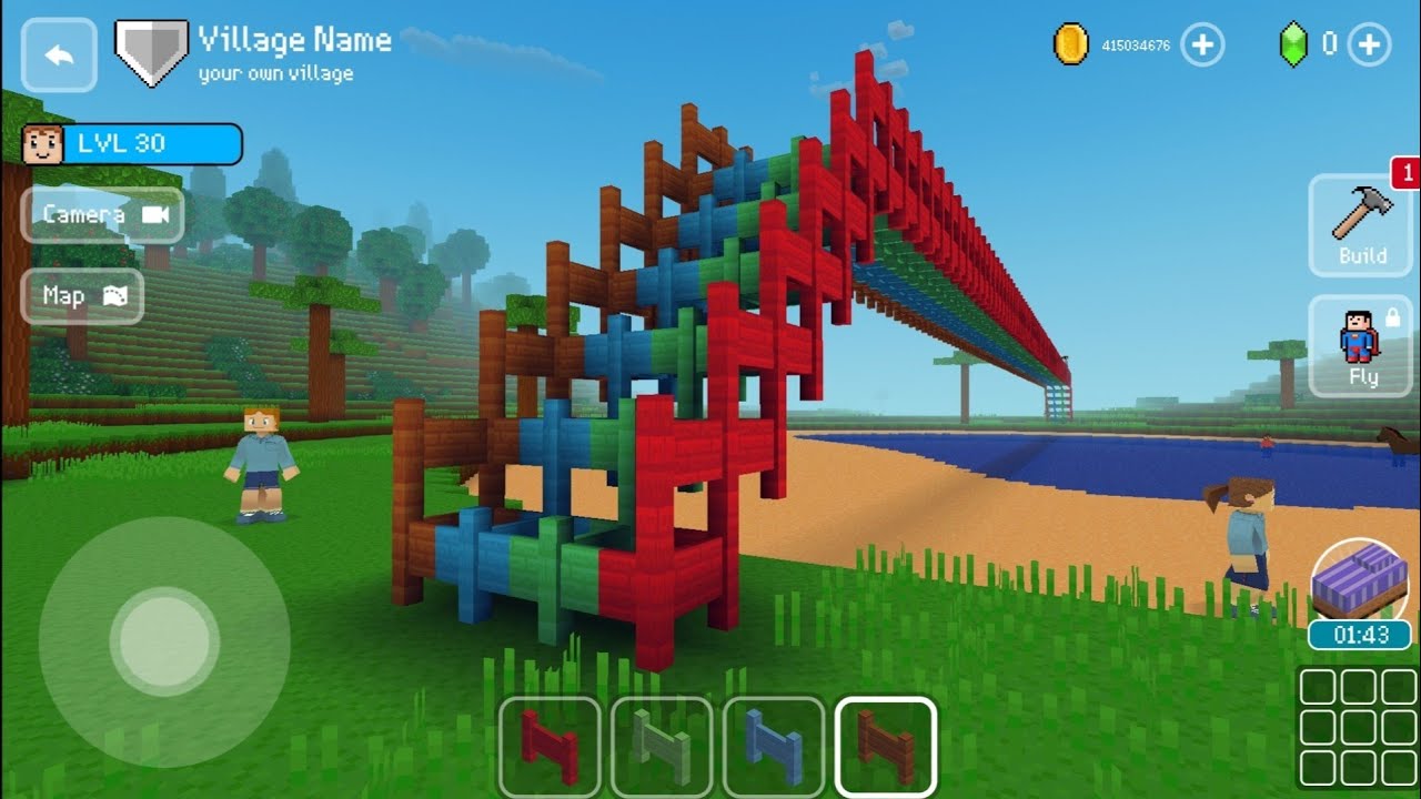 Colorful Fence Bridge - Block Craft 3d: Building Simulator Games for ...