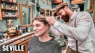 💈 Haircut & Ear Hair Singeing With The Brazilian Barber of Seville | La Navaja Barbershop