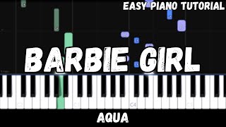 Aqua - Barbie Girl (Easy Piano Tutorial)