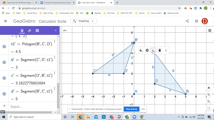 How to Rotate a Triangle With Geogebra