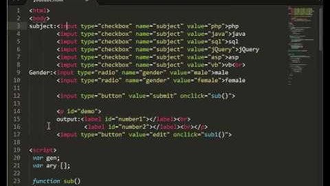 javascript checkbox and radio button value submit and return.