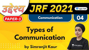 10:00 AM - JRF 2021 | Communication by Simranjit Kaur | Types of Communication