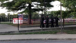 Burton's casket arrives ahead of service