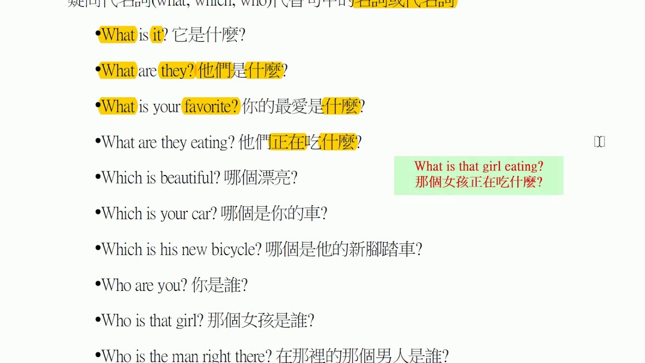 優華數位英文 疑問代名詞及疑問副詞 Youtube