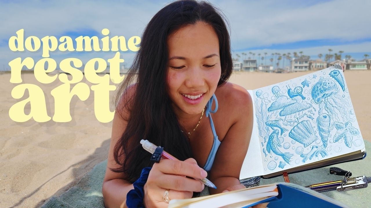 Draw Shells & Sea Creatures With Me at the Beach 🌊 27 Minute Ocean ASMR